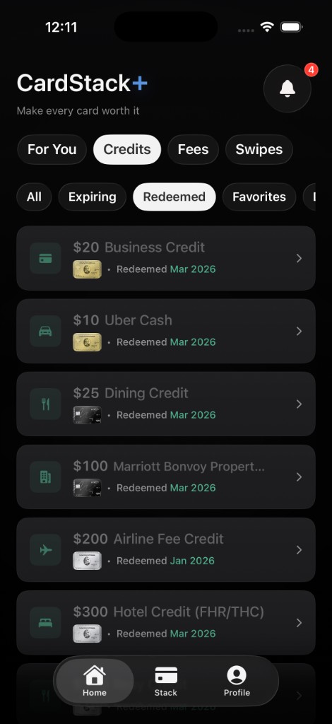 Credits list — auto-detected and marked